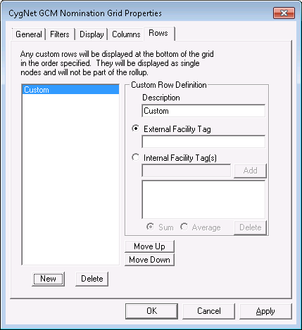 Rows page